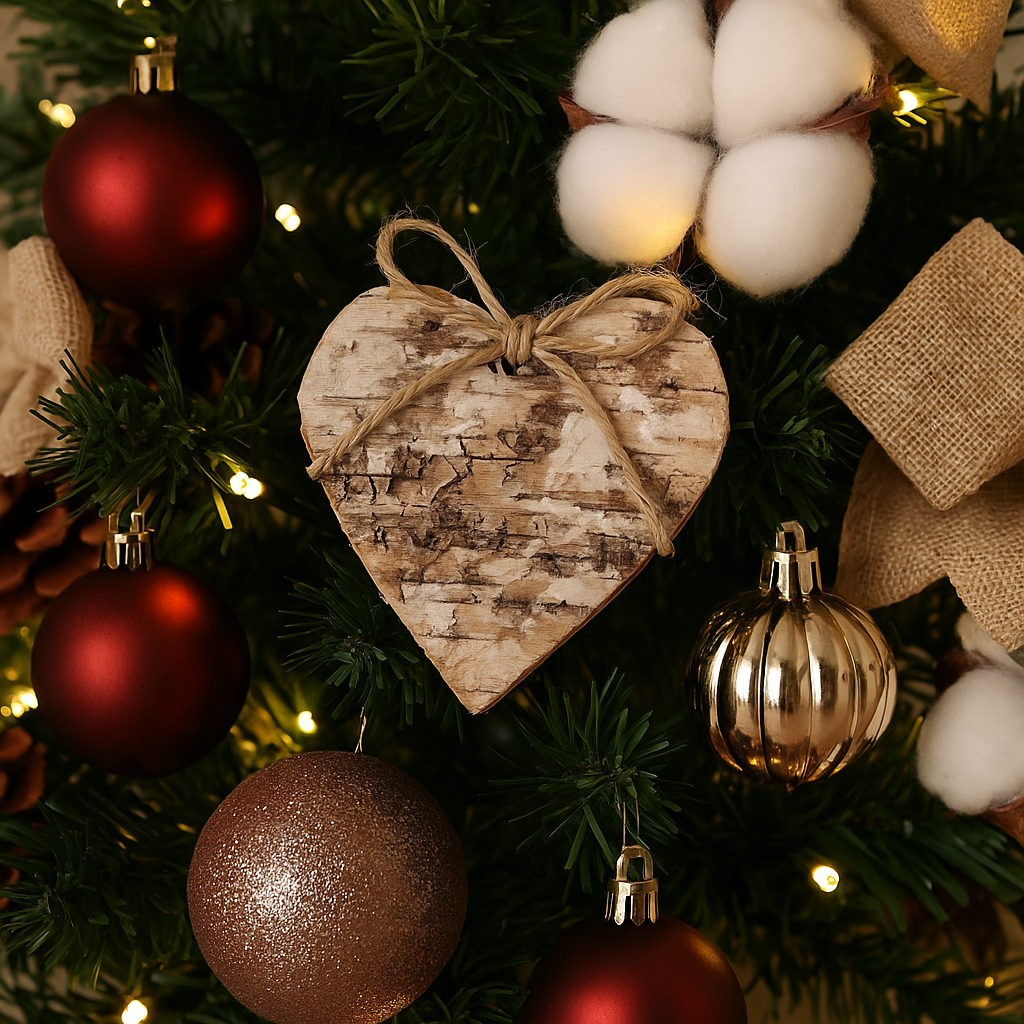 Rustic Cotton & Pinecone Christmas Tree