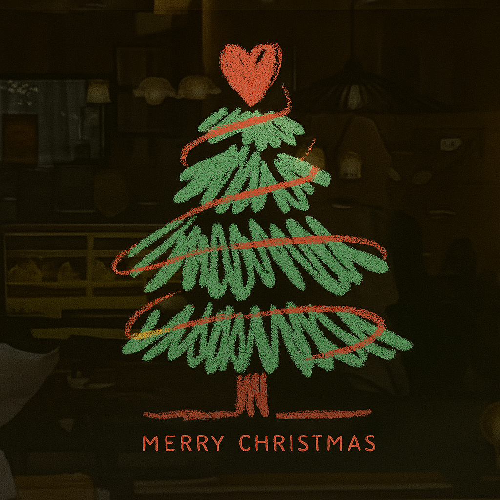 Hand-Painted Christmas Window Stickers