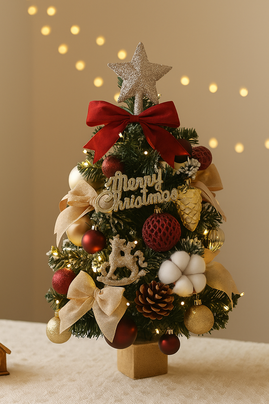 Classic Gold & Red Christmas Tree