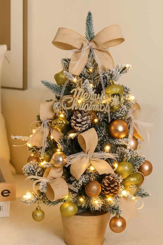 Frosted Gold Pine Christmas Tree