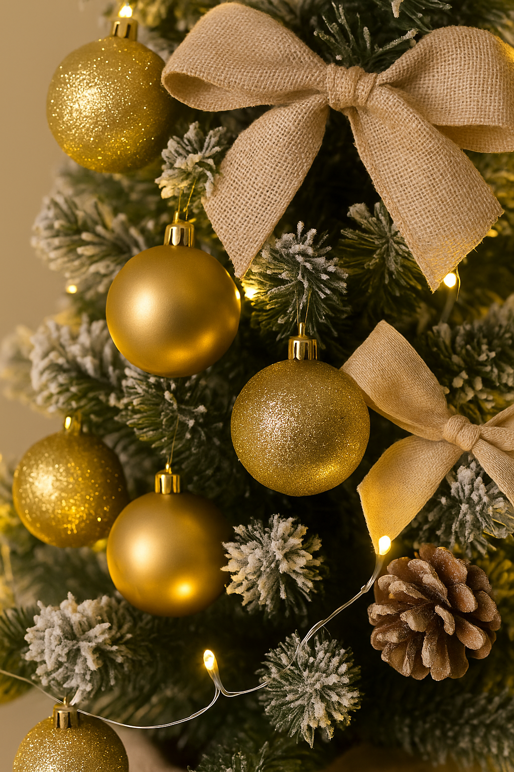 Frosted Gold Pine Christmas Tree