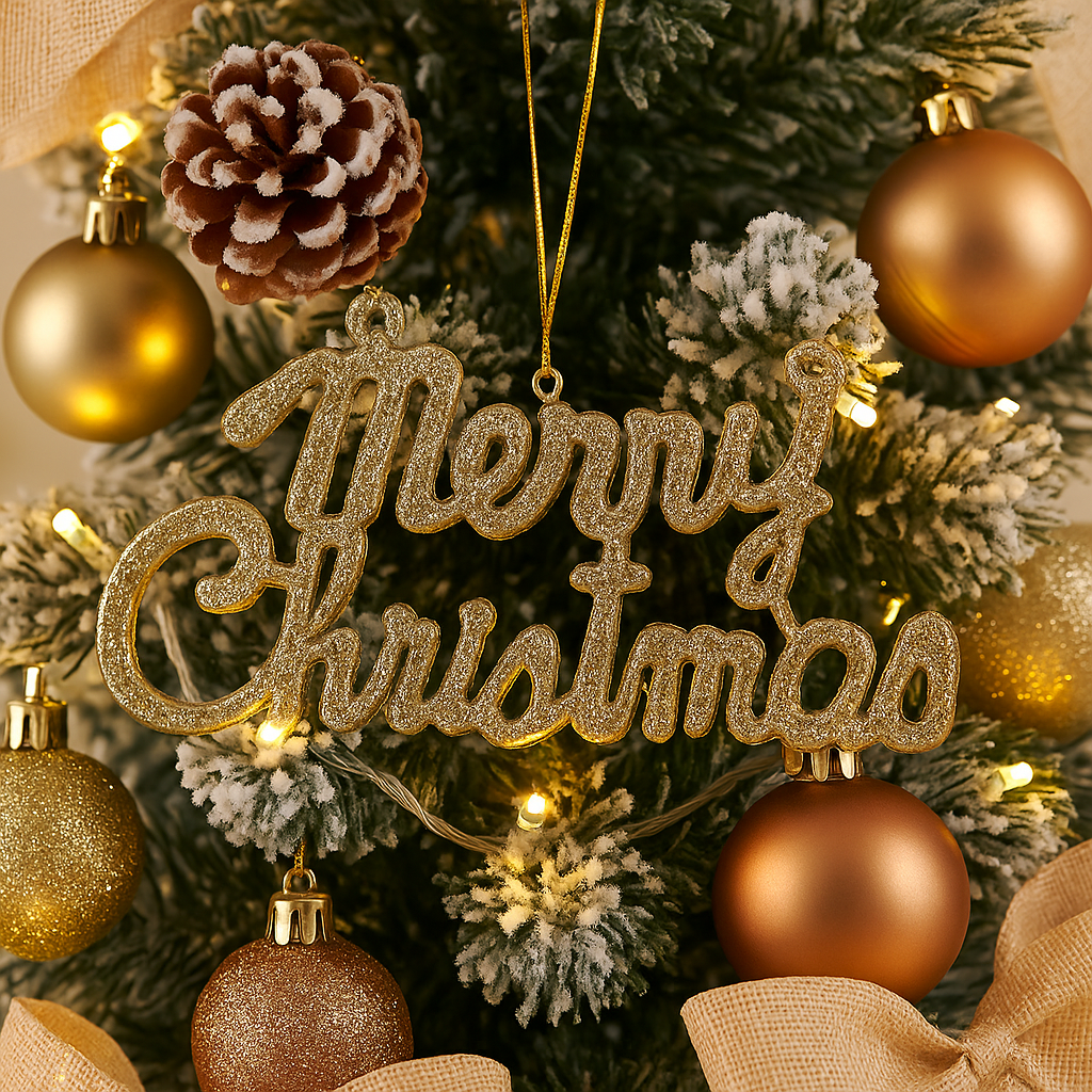 Frosted Gold Pine Christmas Tree