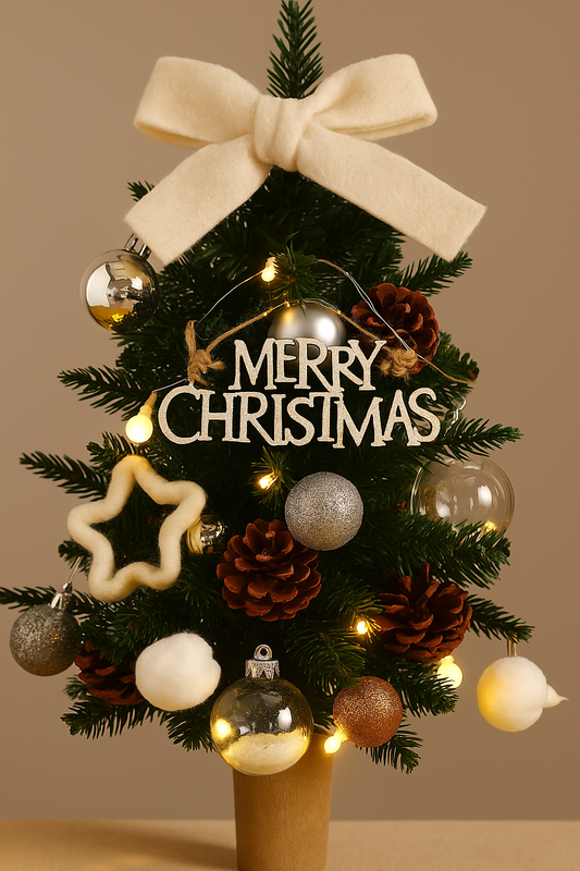 Cream Velvet Bow Christmas Tree
