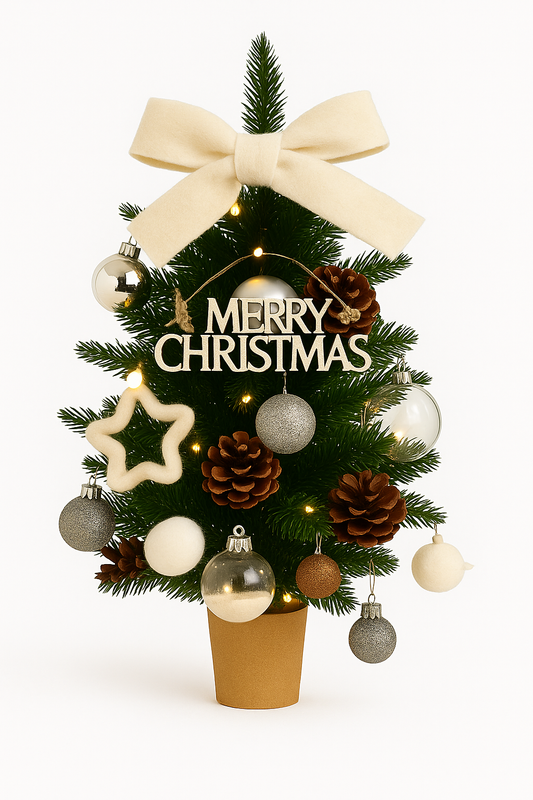 Cream Velvet Bow Christmas Tree