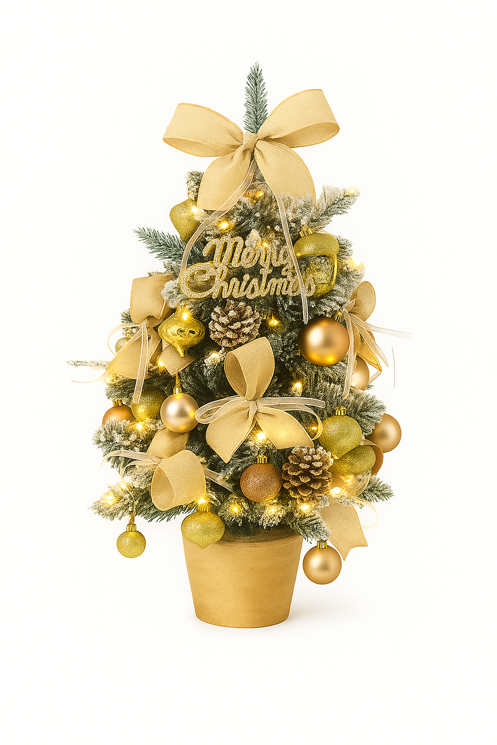 Frosted Gold Pine Christmas Tree