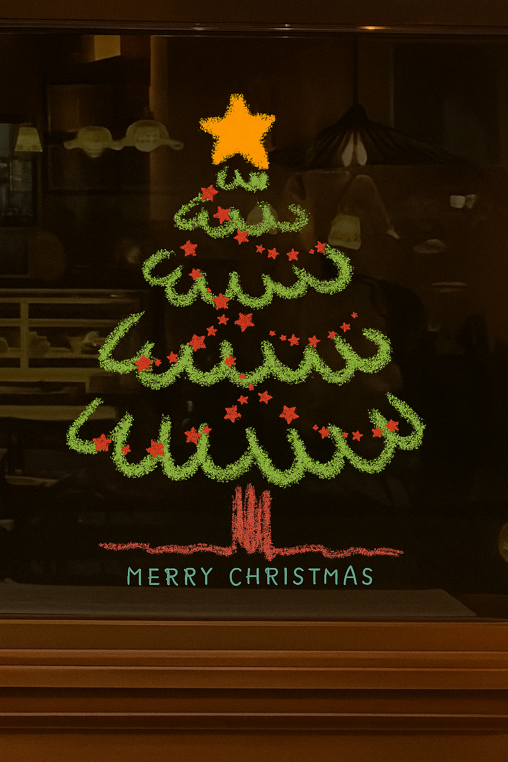 Hand-Painted Christmas Window Stickers