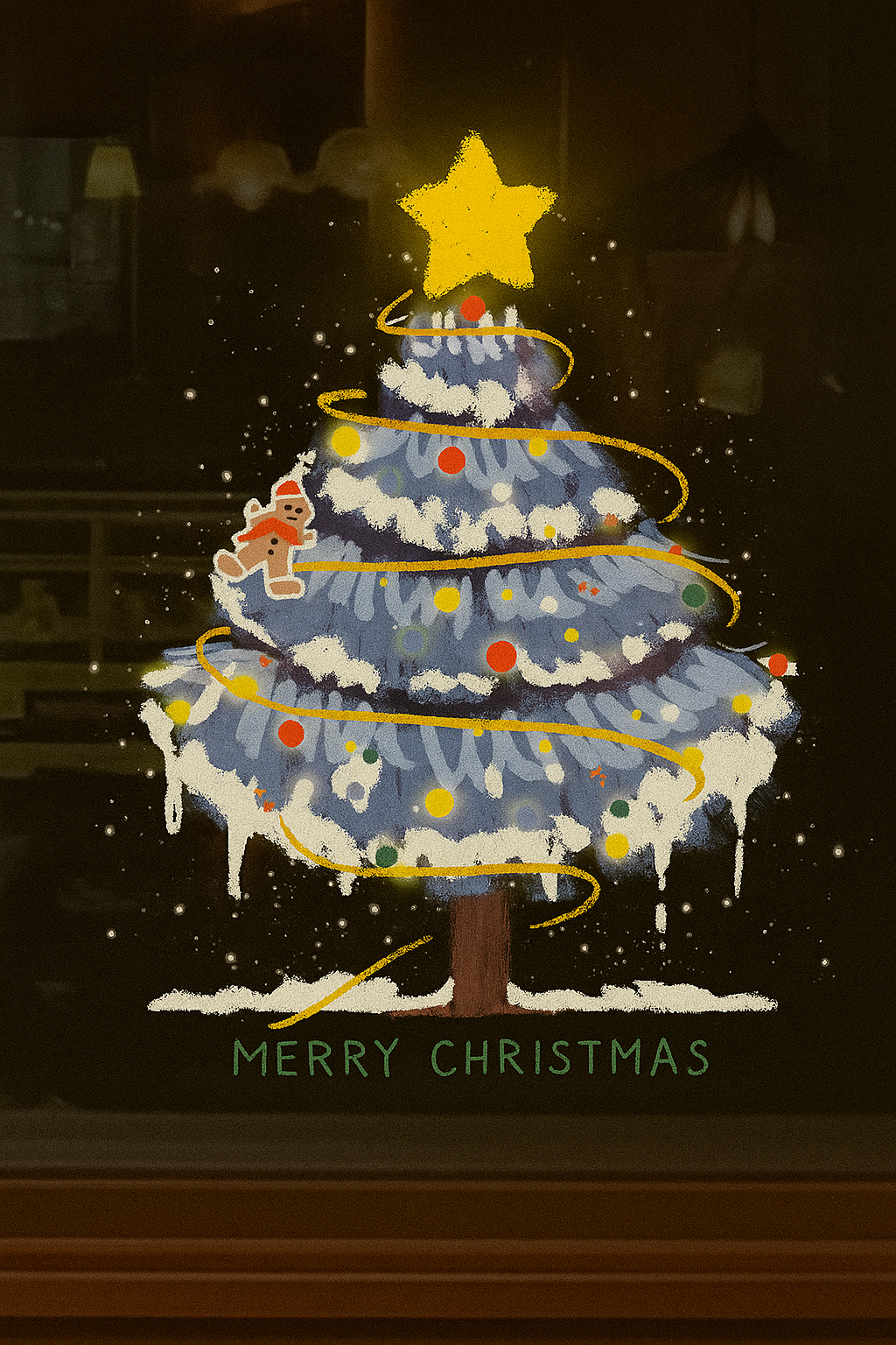Hand-Painted Christmas Window Stickers