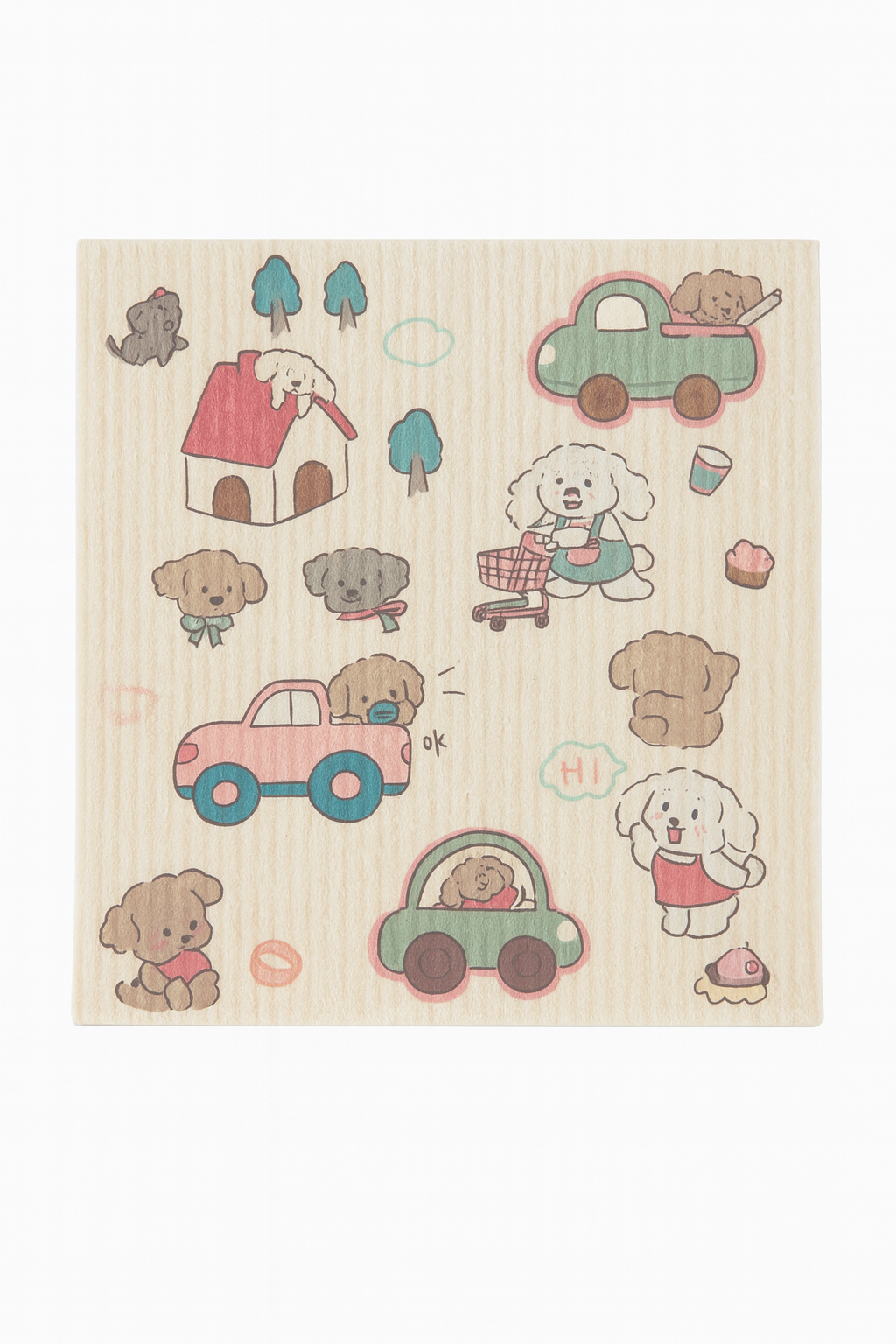 Cute Illustrated Dishcloth